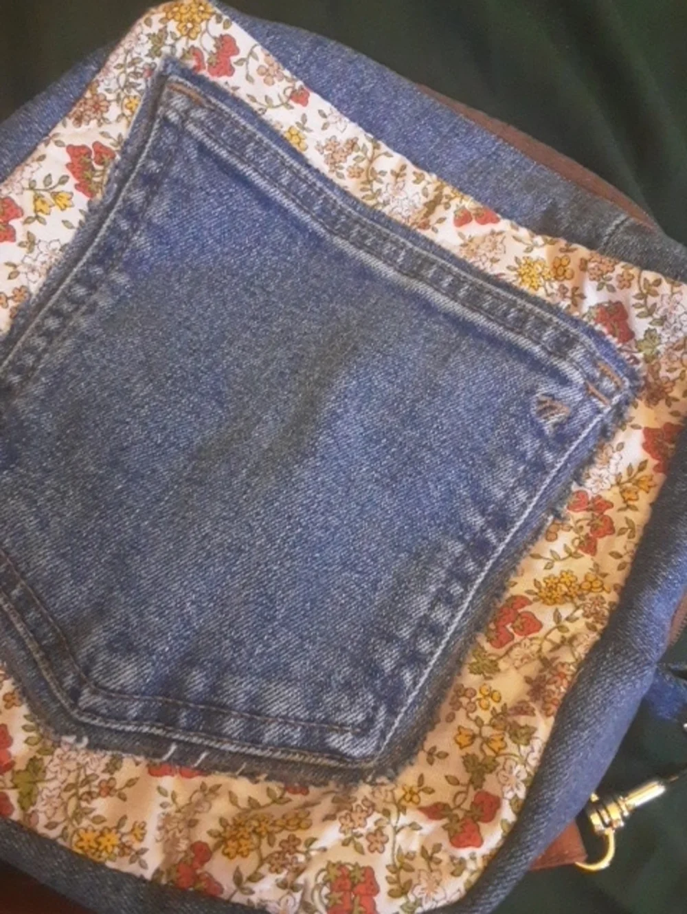 Handmade Denim Floral Crossbody